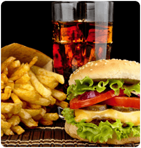 Burger with Drinks